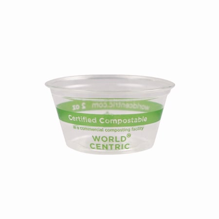 World Centric PLA Clear Cold Cups, Souffle, 2 oz, Clear, PK2000 CPCS2S